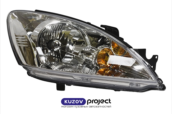 Фара правая (хром) с механическим корректором Mitsubishi Lancer 2003-2010 (TYC / Тайвань)